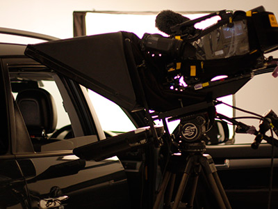 tripod-mounted camera